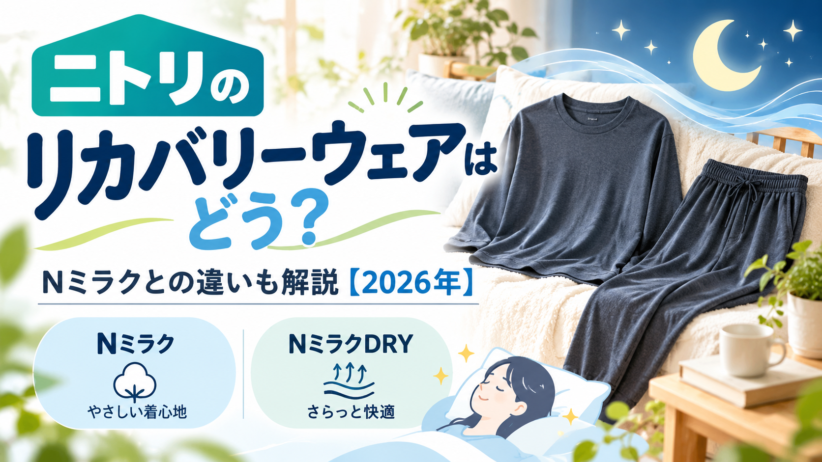 ニトリのリカバリーウェアはどう？Nミラクとの違い・価格・効果を解説【2026年】